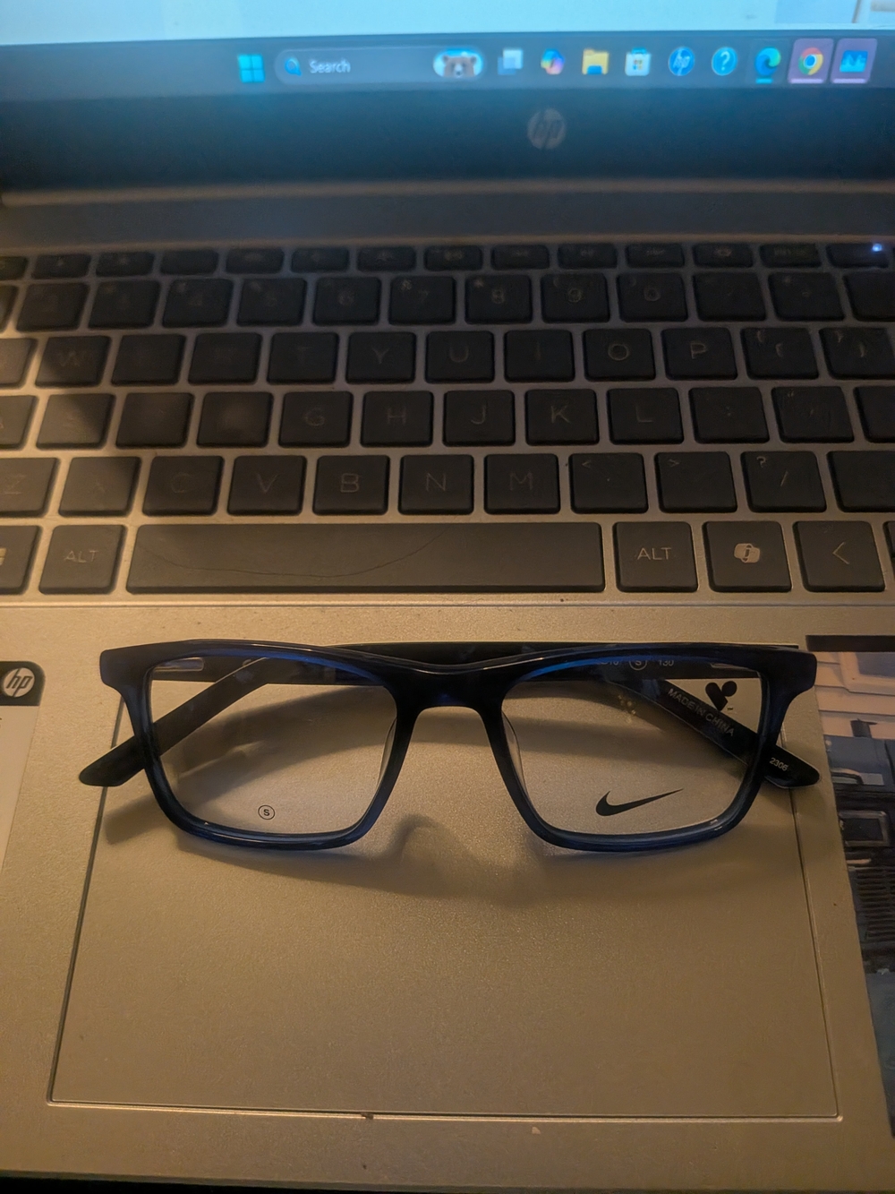 Nike Blue Rectangular Eyeglass Frames with Subtle Translucence